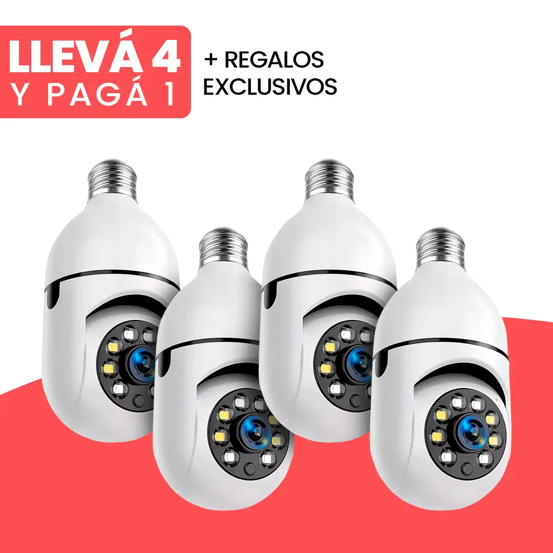 Llévate 4 y Pagá 1: Cámara de Seguridad 360° HD con Visión Nocturna + Cerradura Eléctrica