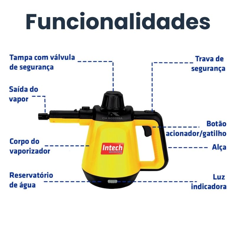 Limpiador a Vapor + 9 Accesorios de Regalo