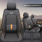 Fundas Asientos Autos Premium en Cuero Legítimo + Juego Cubre Alfombra Premium